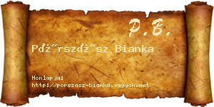 Pórszász Bianka névjegykártya