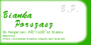 bianka porszasz business card